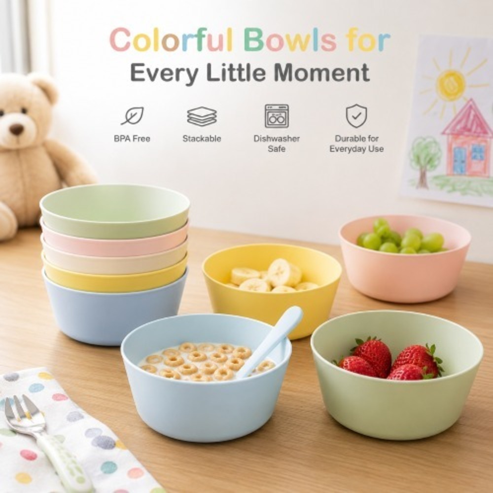 IKEA KALAS Kids Colorful Mixed Bowl Set 6 Pack Stackable‎ New Sealed